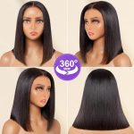 Glamour Glow: 12-Inch Short Bob Human Hair Lace Front Wig for Effortless Elegance in Parties and Daily Life