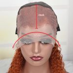 Ginger Curly Bob Wig Human Hair 13x4 Lace Front Wigs 180% Density - Orange Ginger Short Curly Bob Wigs (10 Inch)