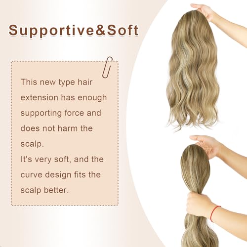 Golden Blonde Mixed Highlights - 20 Inch Spliced Clip-In Hair Extensions for Effortless Elegance