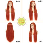 Ginger Elegance Unleashed: 24-Inch Straight Lace Front Human Hair Wig with HD Lace - Perfect for Appointments and Themed Parties