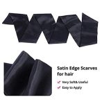 Satin Edge Laying Scarf: Your Ultimate Wig Grip Headband for Stylish Lace Frontal Wigs, Perfect for Yoga, Makeup, Facial, and Sports (1 Pcs Black)