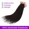 Chocolate Brown Synthetic Dreadlock Extensions - 30 Strands of Handmade 18-Inch Hippie Style Dreads