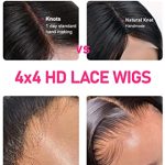 CAREKISS 26-inch Straight Lace Front Wig - 100% Human Hair, Free Parting, Pre Plucked with Baby Hair