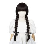 Black Braided Costume Wig for Girls – Perfect Halloween Party Wig with Adjustable Sizes!