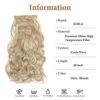 7 Pcs Clip in Hair Extensions Synthetic Full Head Curly Wavy Hairpiece 20 Inch for Women Dirty Blonde