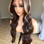 Blonde Ombre Lace Front Wig with Curtain Bangs
