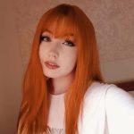 32-Inch Orange Wig - Anogol's Long Straight Wig with Bangs: Perfect for Anime Cosplay and Halloween Costumes