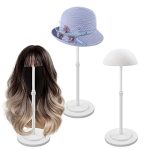 3Pcs Adjustable Wig Stands - Portable Tools for Wig Drying, Styling, and Hat Display, Non-Slip Design for Women's Wig Storage