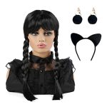 Elevate Your Gothic Charm with WanBigVa Long Black Braided Wig – Perfect Halloween Party Accessory
