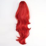 SL's Red Ponytail Wig: Long Curly Fluffy Pigtail Wigs Perfect for Halloween Parties and Anime Events