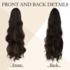 Glamorous with 26 Inch Brunette Mix Caramel Highlights Ponytail Extensions – Heat-Resistant, Wavy, and Effortless Clip-In Style