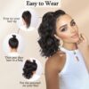 Daily Chic Dark Brown Drawstring Ponytail - 14 Inch Short Wavy Synthetic Hair Extension for Effortless Style