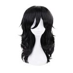 KiyaCOS Shota Aizawa Cosplay Wig - Heat Resistant Black Fluffy Curly Wave for Anime Daiy Wear and Costume Mastery