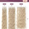 Natural Ash Blonde Magic: LONAI 6PCS Curly 24" Clip In Hair Extensions for Instant Length and Volume - Lightweight and Secure Fit