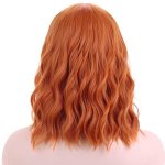 14 Inches Dark Orange Wig, a Short and Stylish Heat-Resistant Synthetic Wig with Bangs
