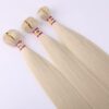 Blonde Silky Straight Synthetic Hair Weave - 3 Bundles of 613# Heat Resistant Fiber for Effortless Elegance