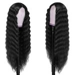 INSTASTYLE's 30 Inch Synthetic Curly Wig - Long, Black, and Natural Loose Deep Wave Curls for Effortless Elegance