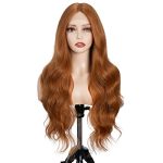Long Wavy Lace Front Ginger Brown Wigs