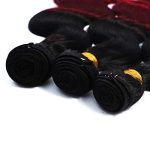 🔥 Burgundy Blaze Collection: Kapelli 10A Ombre Brazilian Body Wave Hair Bundles (14 16 18) - Unleash Your Style with Ombre Virgin Remy Human Hair! 🔥