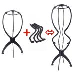 Set of 2 Portable 19.7" Tall Wig Stands - Collapsible High Holders for Long Wig Storage and Elegant Display
