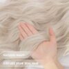 20-Inch Long Wavy Clip in Hair Extensions - 4PCS of Thick, Stylish Synthetic Fiber for Women (Light Golden Blonde with White Blonde)