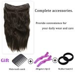 Sunny Headband Hair Extensions - Natural Wavy 20-Inch Dark Brown Hair Extensions with Secure Clips and Adjustable Fit