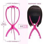 2 Pack Short Wig Stands: Portable Hot Pink Wig Dryers for Quick Drying and Travel, 14.2 Inches, Perfect for Wigs Under 14 Inches