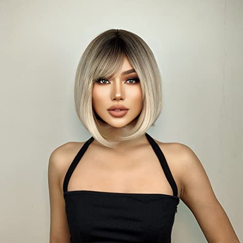 Mohigirl's Stunning Short Blonde Bob Wig – Natural Looking, Shoulder Length, Perfect for Daily Wear and Special Occasions