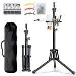 ORWOD Adjustable Height Wig Stand - Sturdy Aluminum Alloy Design and Tool Tray for Effortless Hairdressing