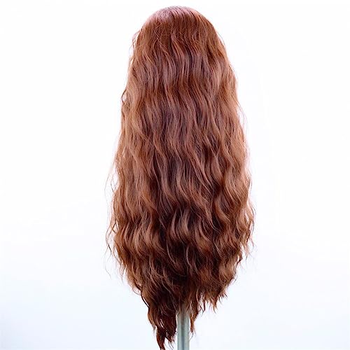 Long Brown Wavy Lace Front Wigs - Natural Hairline, Perfect for Daily Use