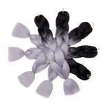 AIDUSA's 24-inch Ombre Gray Jumbo Braiding Hair - 5pcs Synthetic Extensions for Stunning Box Braids and Crochet Styles