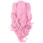 MapofBeauty Multi-color Lolita Long Curly Clip-On Synthetic Ponytails Cosplay Wig (Pink/Blonde), Perfect for Anime Enthusiasts