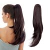 Transform Your Daily Look with 20" Brunette Synthetic Claw Clip Ponytail Extension - Easy and Fluffy Daily Hairstyling for Women