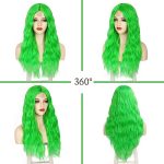Green Wig Long Wavy - 24 Inch Synthetic Beauty for Unforgettable Cosplay and Halloween Looks
