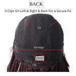 Full Soft Lace Front Box Braided Cornrow Wig - Synthetic Hand Braided Ombre Dark Brown Wig for Women