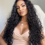 Natural Black Curly Wigs for Women - 24-inch Long