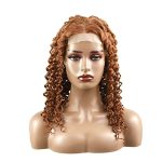 Beauty with Style: Deep Wave #30 Brown Lace Front Wigs Human Hair, 16 Inch Medium Auburn Colored Wig for Black Women