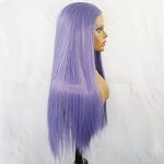 Purple Hair Lace Front Wig Long Straight 13x3 Synthetic Wigs with Free Part Heat Resistant Replacement with Natural Hairline For Black Women