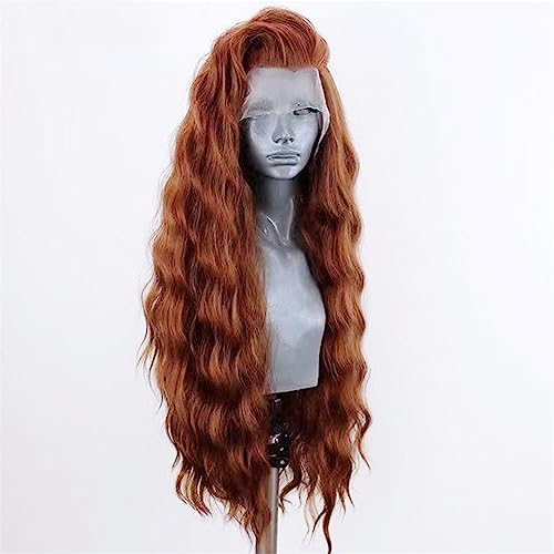 Long Brown Wavy Lace Front Wigs - Natural Hairline, Perfect for Daily Use