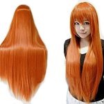 32-Inch Orange Wig - Anogol's Long Straight Wig