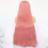 ANOGOL Pink Long Straight Synthetic Wig - Perfect for Cosplay Parties and Halloween Carnivals
