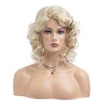 Blonde Bombshell Short Curly Wig - Soft Synthetic Heat Resistant Hair for Party, Costumes, and Halloween Glam