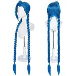 Ebingoo Blue Braided Cosplay Wig for Women, Perfect for Halloween and Anime Parties + Free Wig Cap