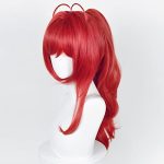 SL's Red Ponytail Wig: Long Curly Fluffy Pigtail Wigs Perfect for Halloween Parties and Anime Events