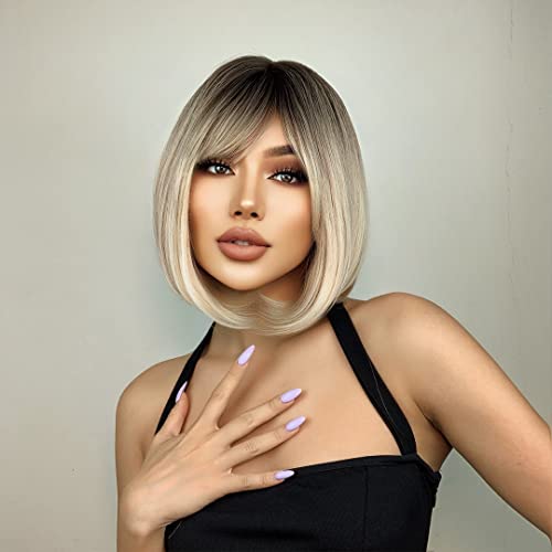 Mohigirl's Stunning Short Blonde Bob Wig – Natural Looking, Shoulder Length, Perfect for Daily Wear and Special Occasions