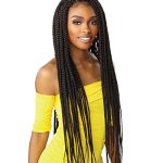 Sensationnel Cloud 9 Swiss Lace Front Wig - 4X4 Braided Lace Wig with X-Large 36'' Thicker Box Braids (Color 1B)