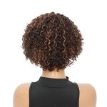 8-Inch Highlight Brown Short Curly Human Hair Wig - Brazilian Beauty for Every Occasion