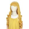 Yan Dream Princess Wig for Kids Girls – Golden Long Curly Wig with Bangs and Crown for Halloween Costume and Cosplay