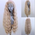Dazzle in Blonde Waves: Synthetic Lace Front Wig for Effortless