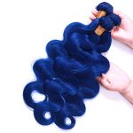 Dive into Elegance with Ombre Blue Human Hair Bundle – Experience the Allure of Pure Blue Colored Body Wave Extensions